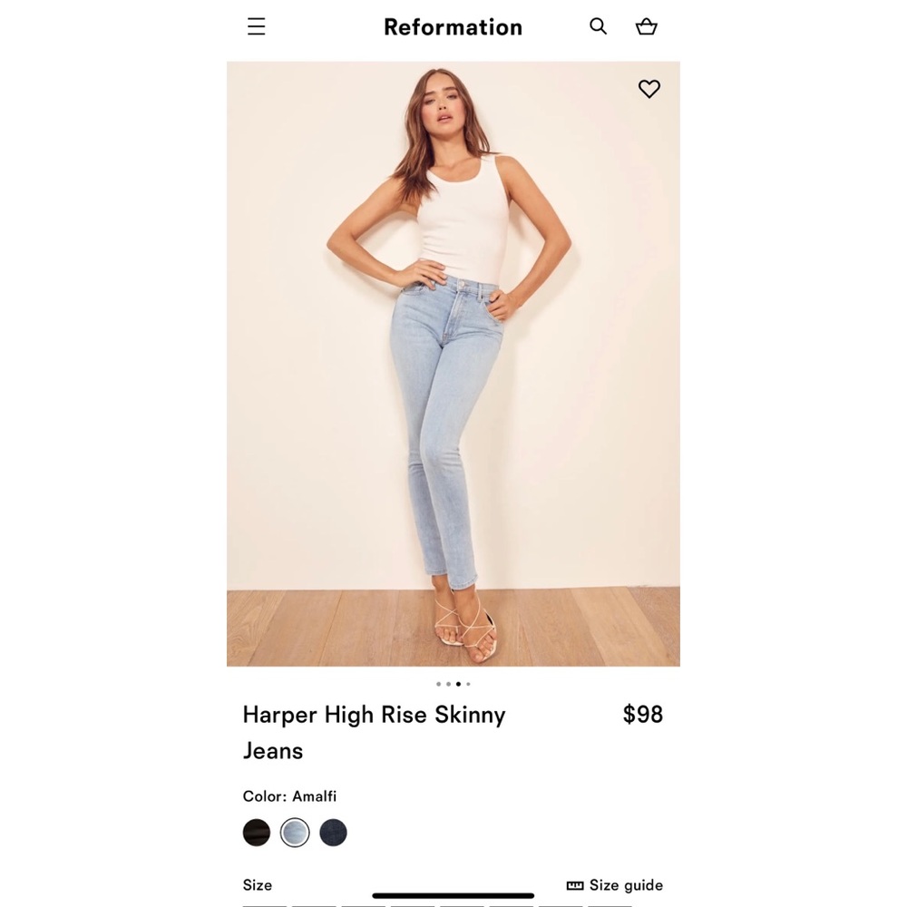 Reformation Harper High Rise Jeans in Destin (31).